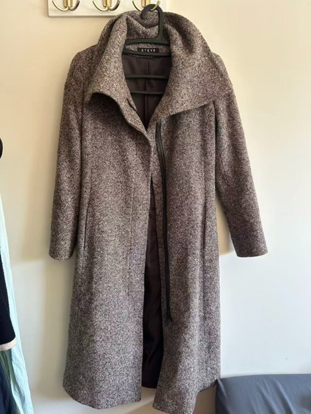 Steve by Searle Brown Tweed Wool Blend Winter Coat Size 2